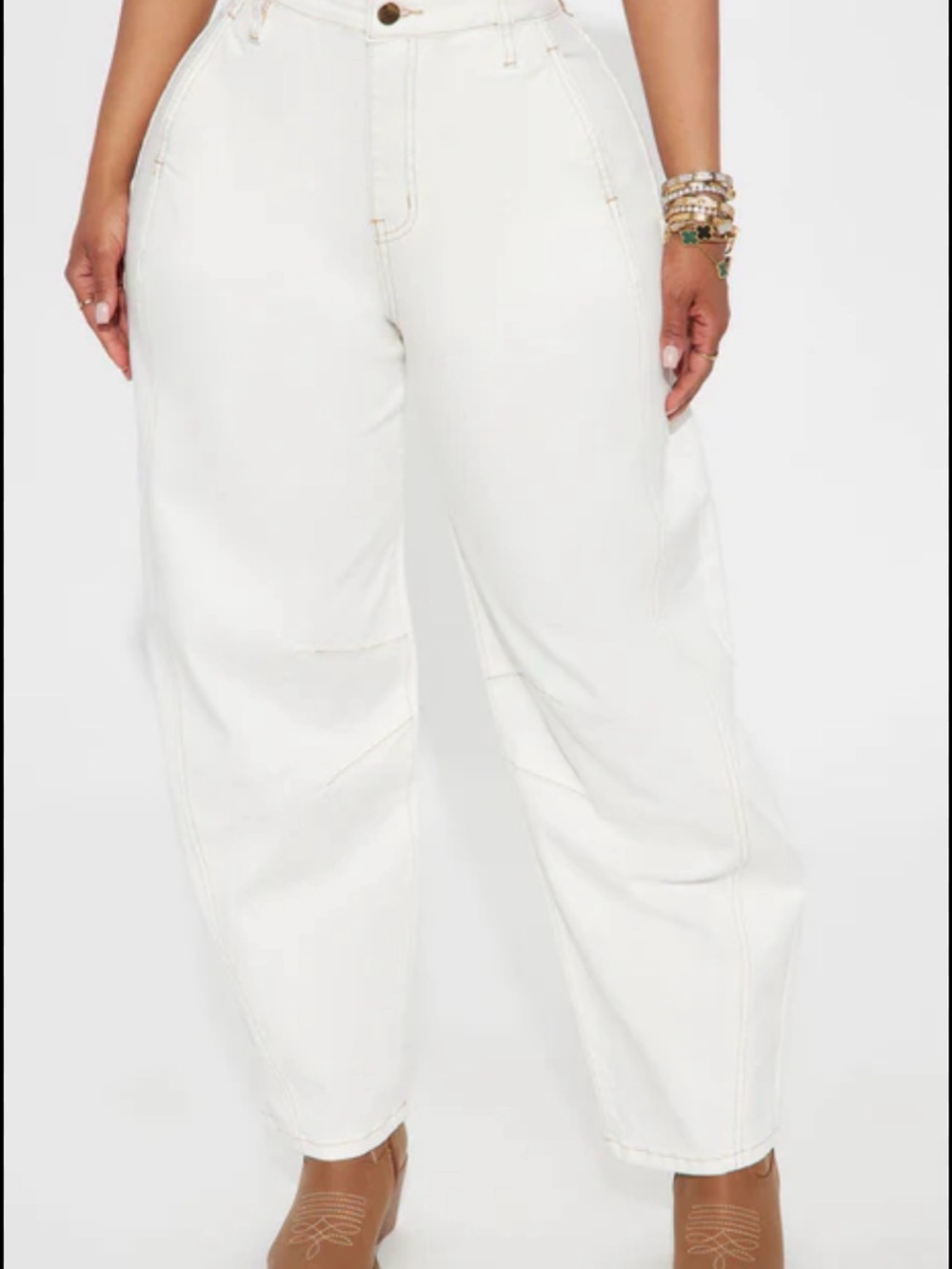 Fashion Nova White Boyfriend Jeans